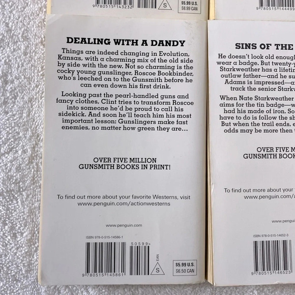 Vintage The Gunsmith  All Action Western Romance Novel x4 - Picture 10 of 14